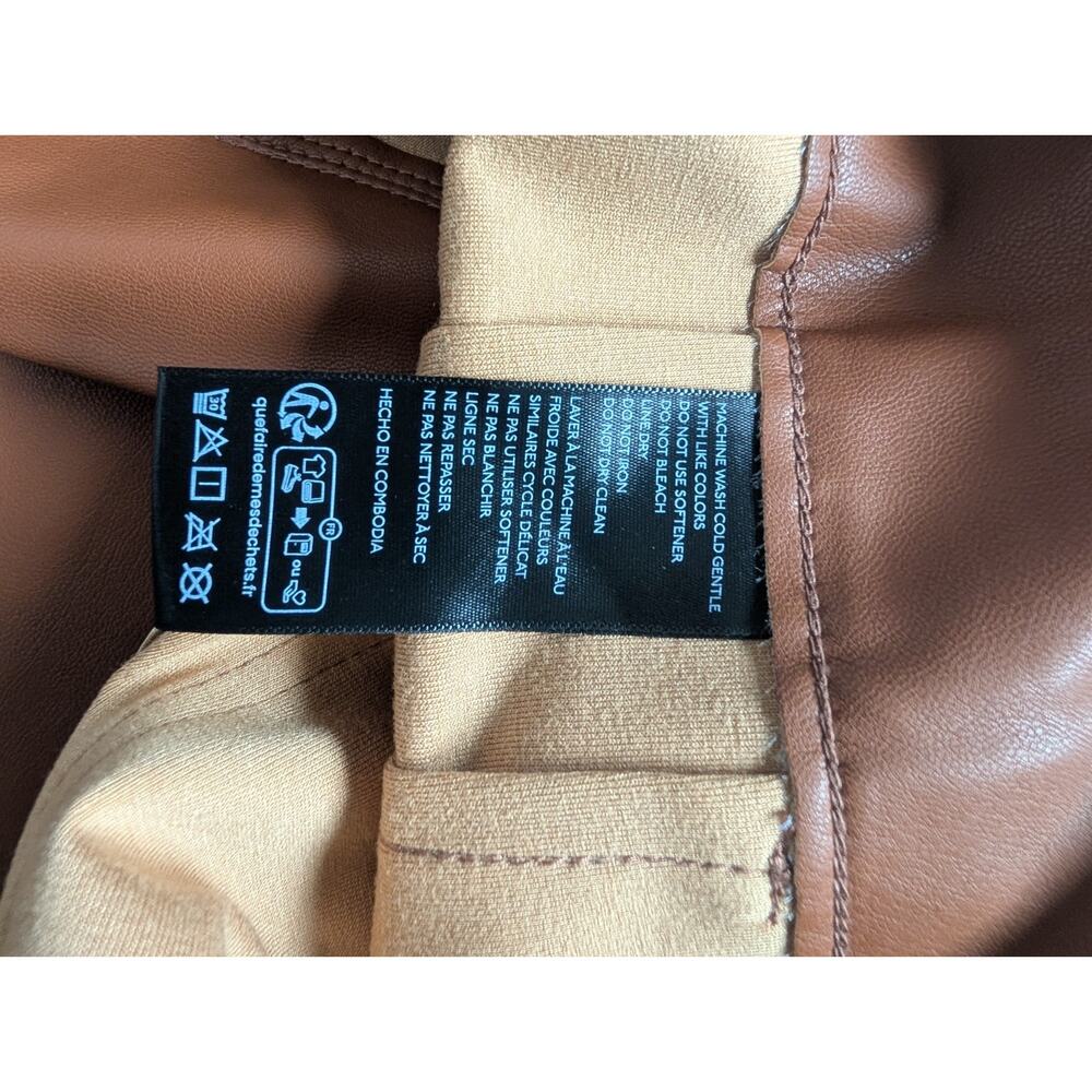 NWT Maeve The Colette Cropped Wide-Leg Faux Leather Pants Size 29 Copper #7D551 - Picture 10 of 11